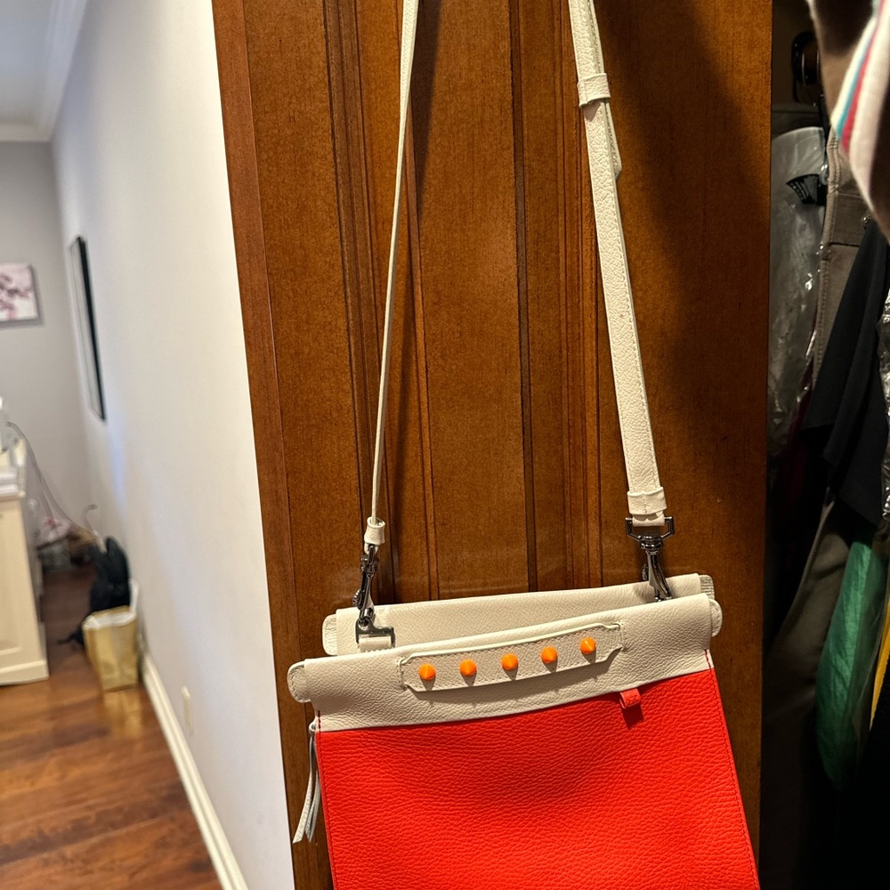 Min & Mon Cream and Orange Crossbody Bag